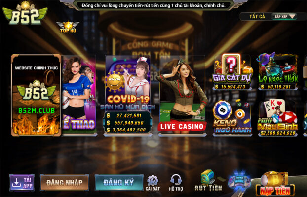 Sảnh casino vô cùng hấp dẫn tai B52