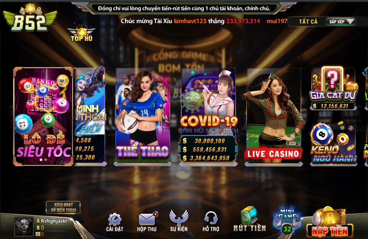 Cổng game B52 được yêu thích rất nhiều