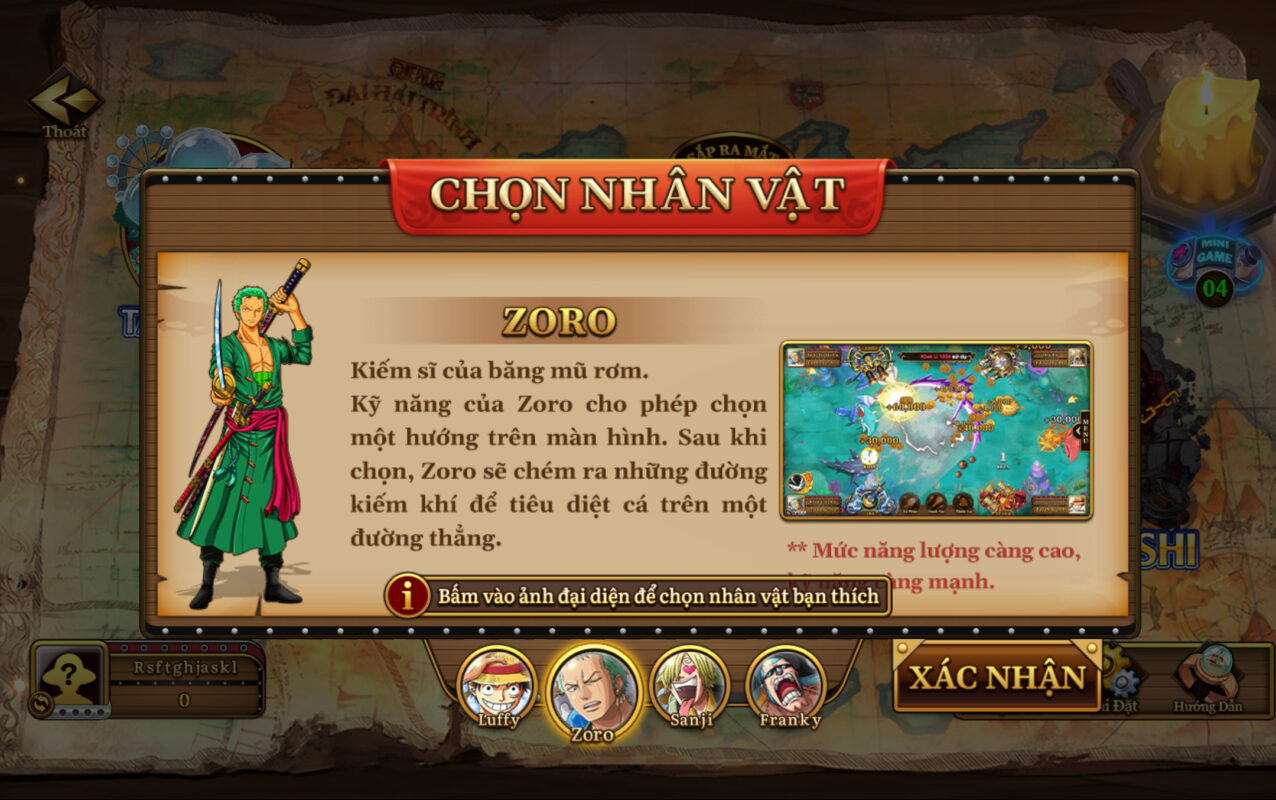 Đa dạng nhân vật để lựa chọn