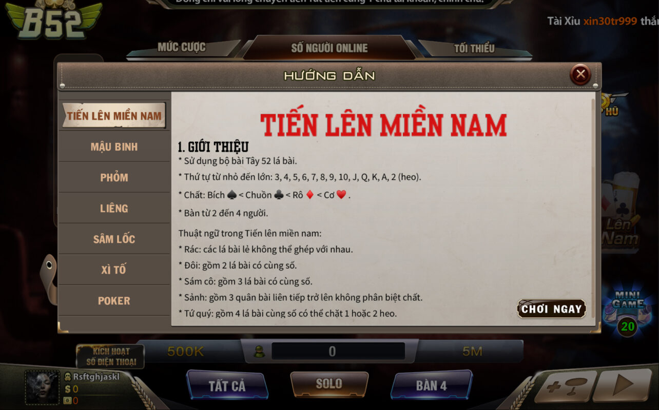 Luật chơi hấp dẫn