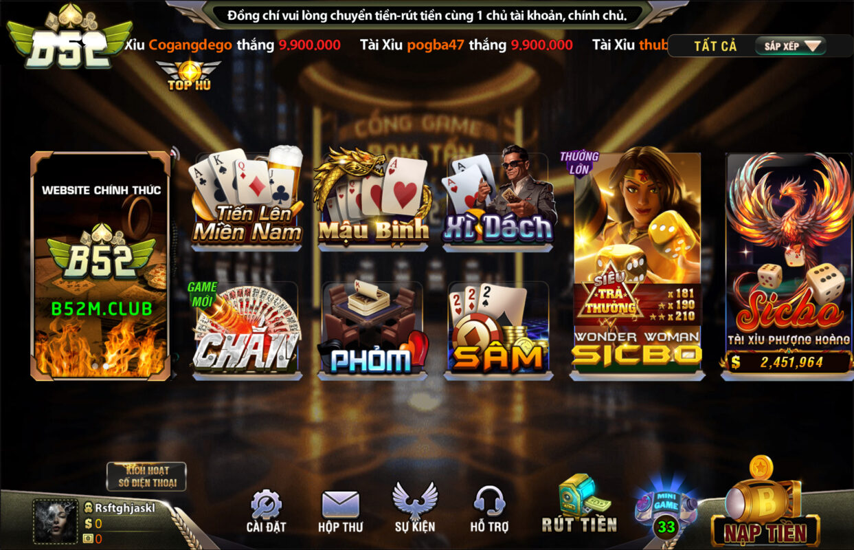 Game bài xì dách hấp dẫn