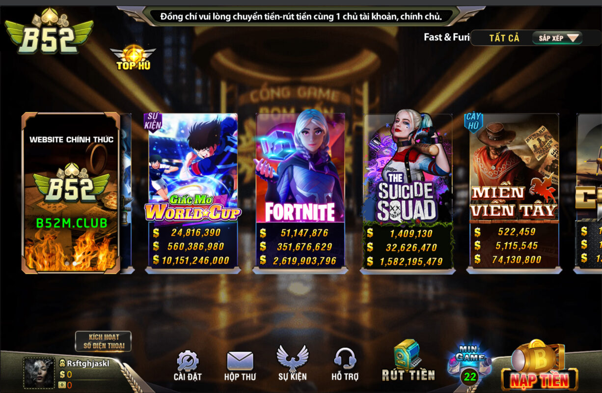 Trò chơi nổ hũ thú vị