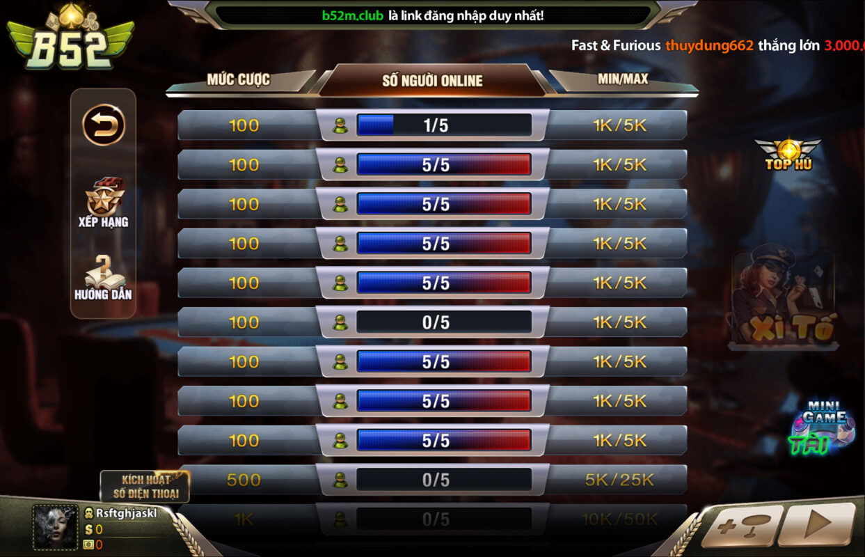 Game cược Xì tố đỉnh cao tại B52