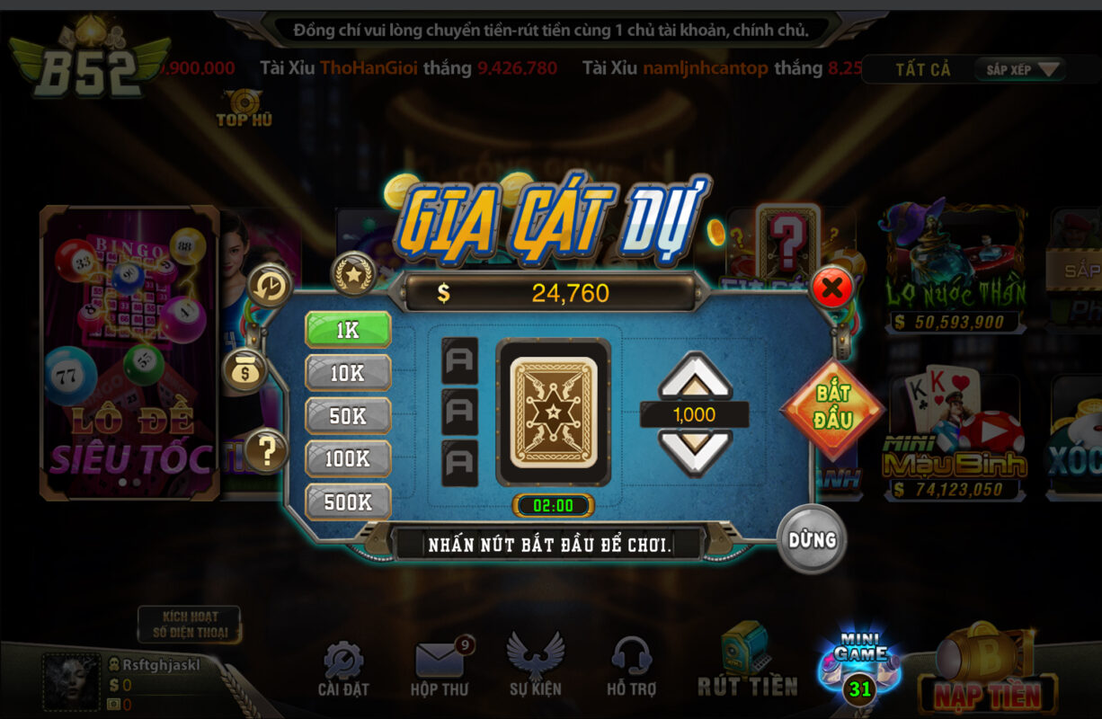 Hướng dẫn cá cược Gia Cát Tự tại B52 club